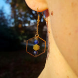 Boucles d'oreilles "Butiner" en Lapis Lazuli