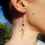 Boucles d'oreilles "Évolution" en grenat