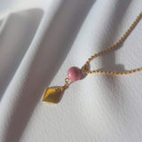 Collier "Intuition" en Rhodonite