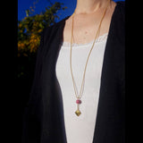 Collier "Intuition" en Rhodonite