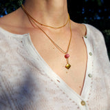 Collier "Intuition" en Rhodonite