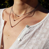 Collier "Mouvement" 3 rangs perles acier inoxydable