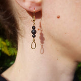 Boucles d'oreilles "Vénus" en Agate noire