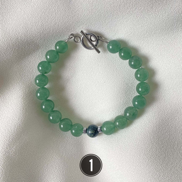 Bracelets "Connexion" en Aventurine et Jaspe Kambaba