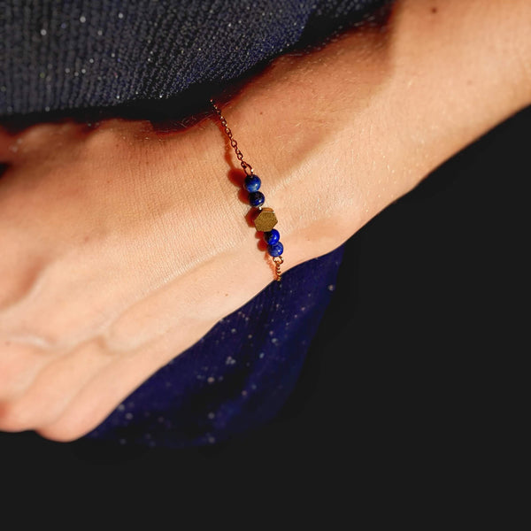 Bracelet "Butiner" en Lapis Lazuli