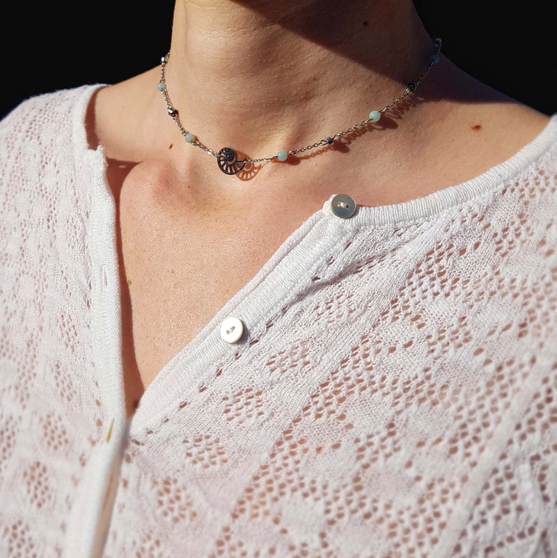 Collier "Cheminement" en Amazonite