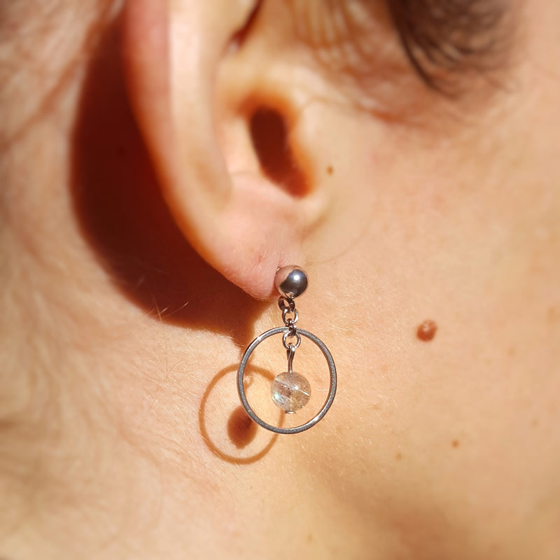 Boucles d'oreilles "Éclairer" en Labradorite