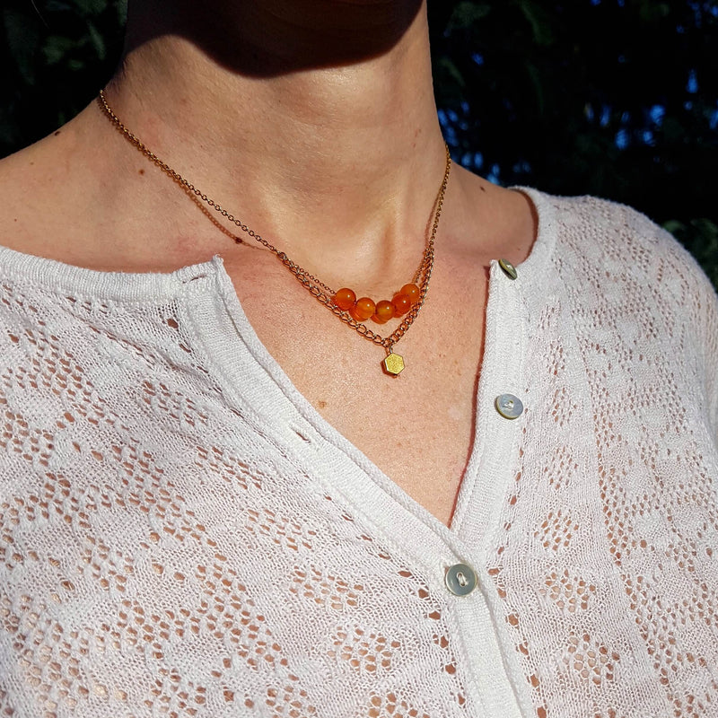 Collier "Énergie" en Cornaline