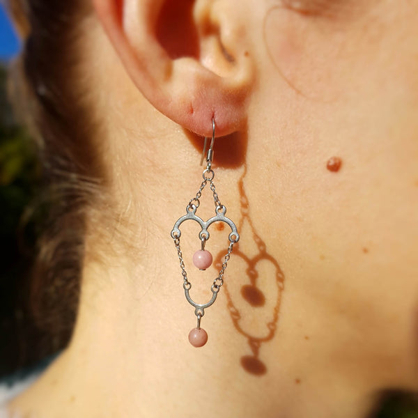 Boucles d'oreilles "Lueur" en Rhodonite