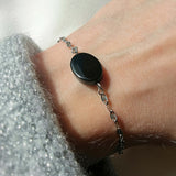 Bracelet "Nuit" en Agate noire