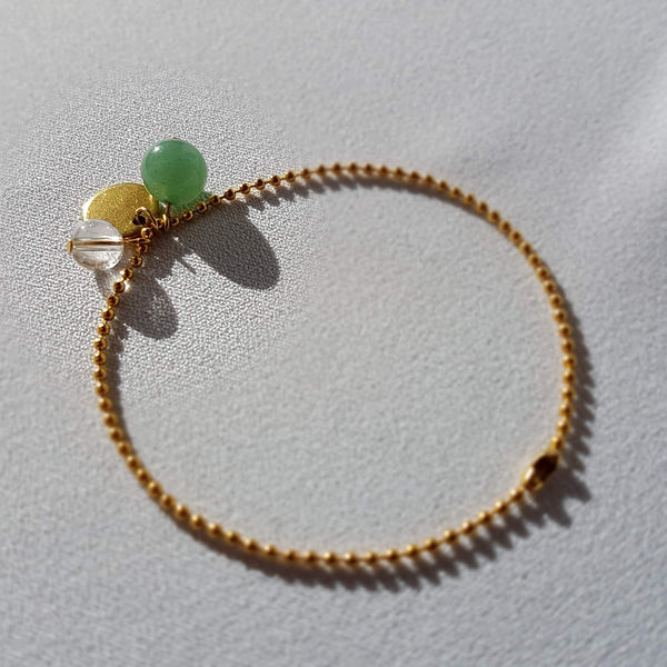 Bracelet "Promenade" en Aventurine et Cristal de roche