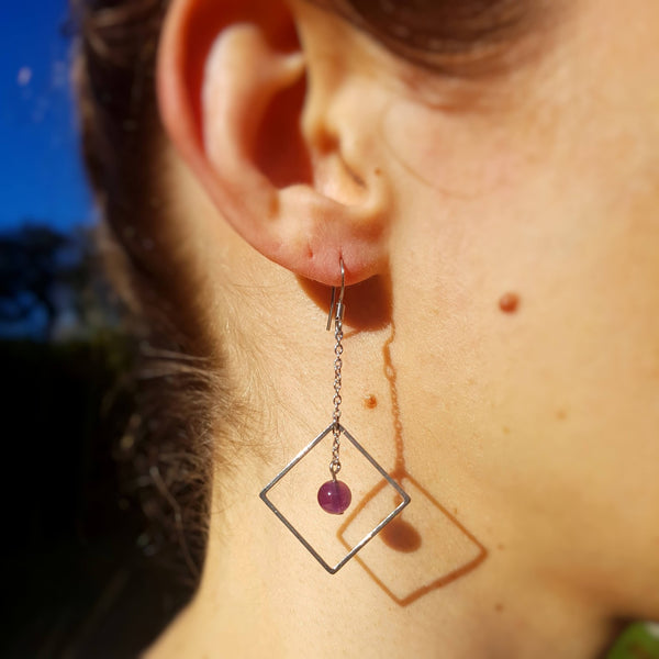 Boucles d'oreilles "Protection" en Améthyste