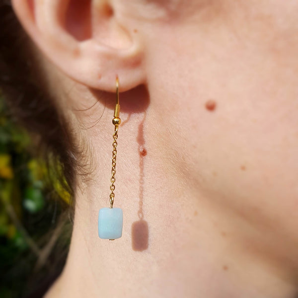 Boucles d'oreilles "Quiétude" en Amazonite