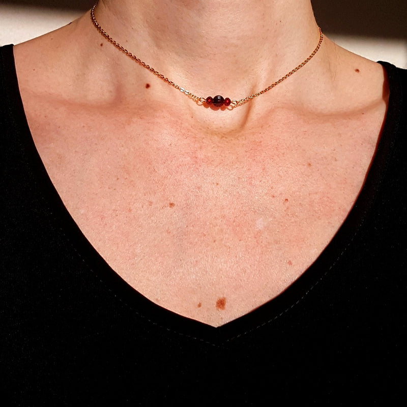 Collier "Songe" en Grenat