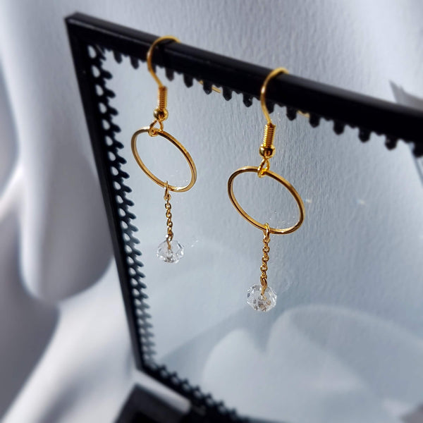 Boucles d'oreilles "Suspendre le temps" en Cristal de roche